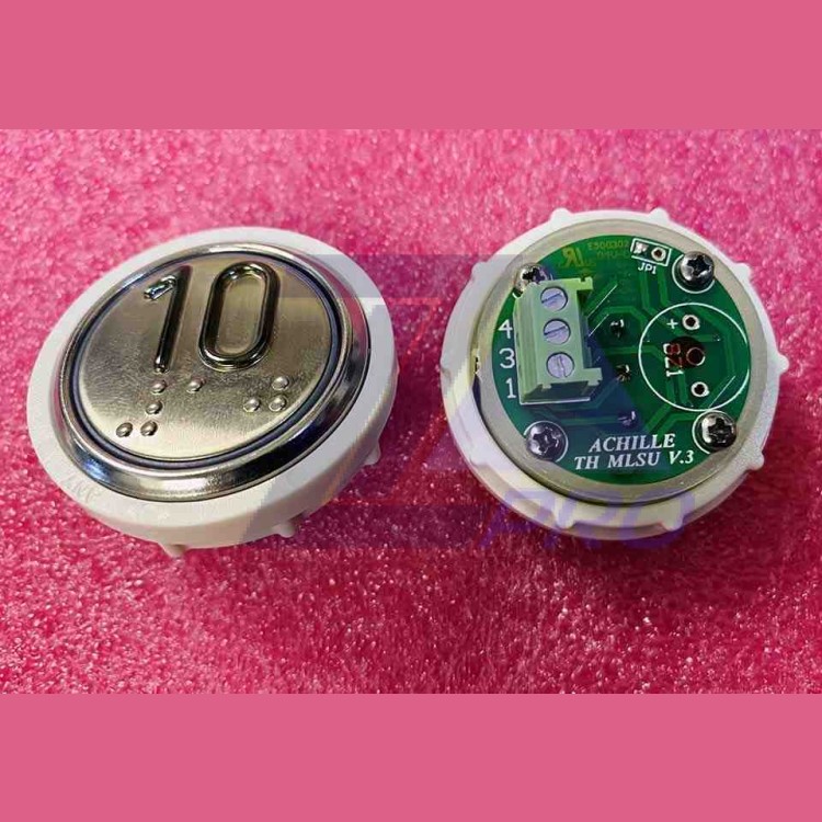 Кнопочный модуль 10 с кодом Брайля, красная подсветка, MLSU, Achille light VEGA