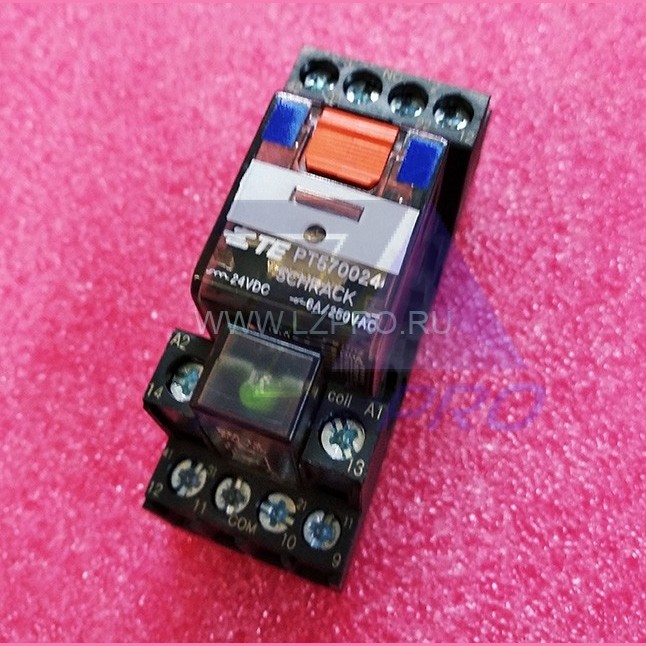 Реле "FOR" в сборе (колодка SCHRACK PT78740, модуль светодиодный EM 12, реле SCHRACK PT570024 24VDC)