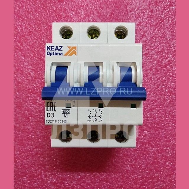Выключатель автоматический OptiDin BM63-3D3-УХЛ3 (BM63) ГОСТ Р 50345 KEAZ Optima