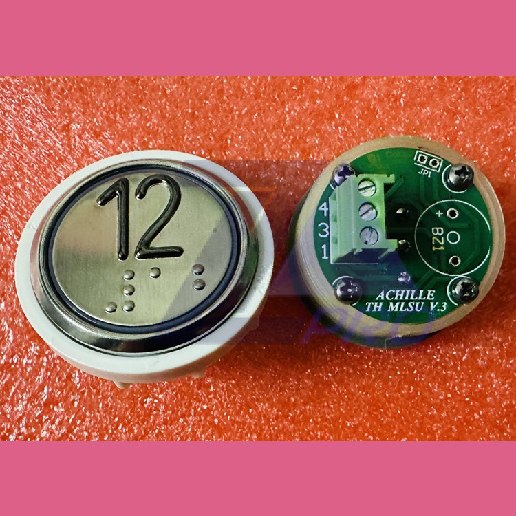 Кнопочный модуль 12 с кодом Брайля, красная подсветка, MLSU, Achille light VEGA