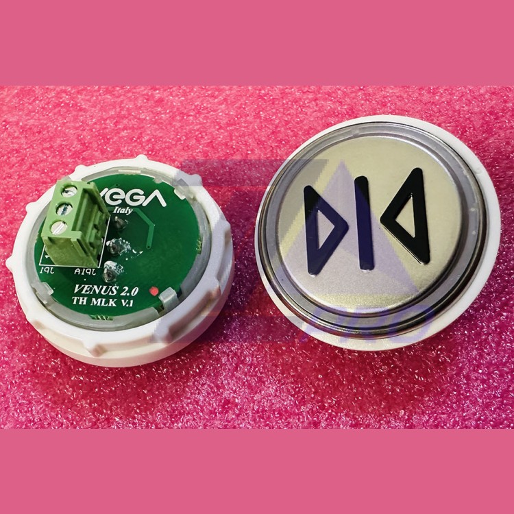 Кнопка ">I<" красная подсветка с кодом Брайля VENUS V.2 TH MLK V.1 VEGA