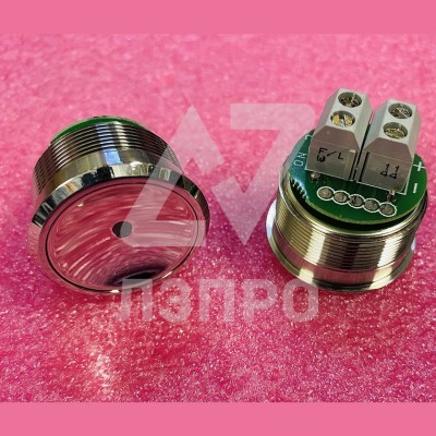 Кнопка антивандальная (подсветка красная; полиров. нерж.) FAA25090L11 Otis