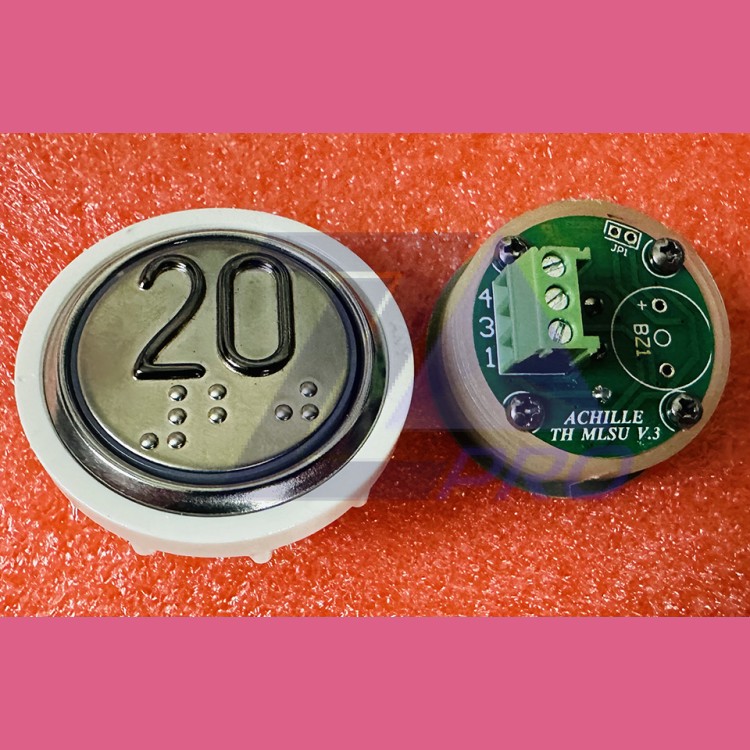 Кнопочный модуль 20 с кодом Брайля, красная подсветка, MLSU, Achille light VEGA