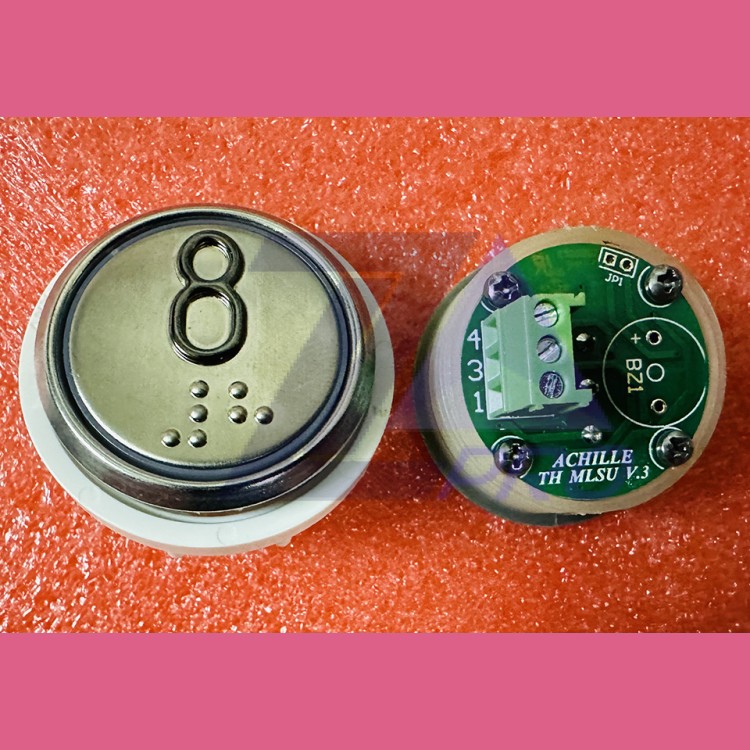 Кнопочный модуль 8 с кодом Брайля, синяя подсветка, MLSU, Achille light VEGA