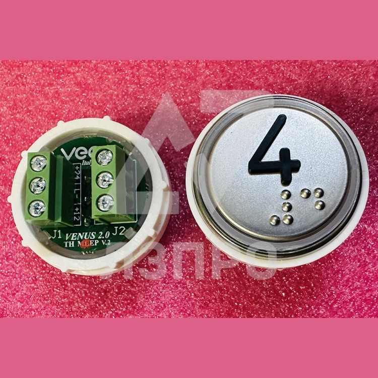 Модуль кнопочный 4 с кодом брайля разъем TH MLEP V.2 Venus Vega