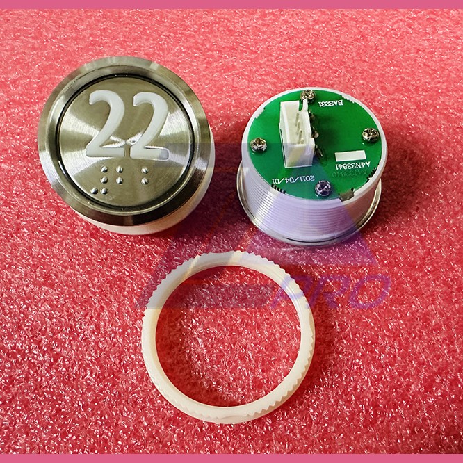 Кнопка "22" (с шрифтом Брайля, белая круговая подсветка, тип BAS231) A4N33841 Otis