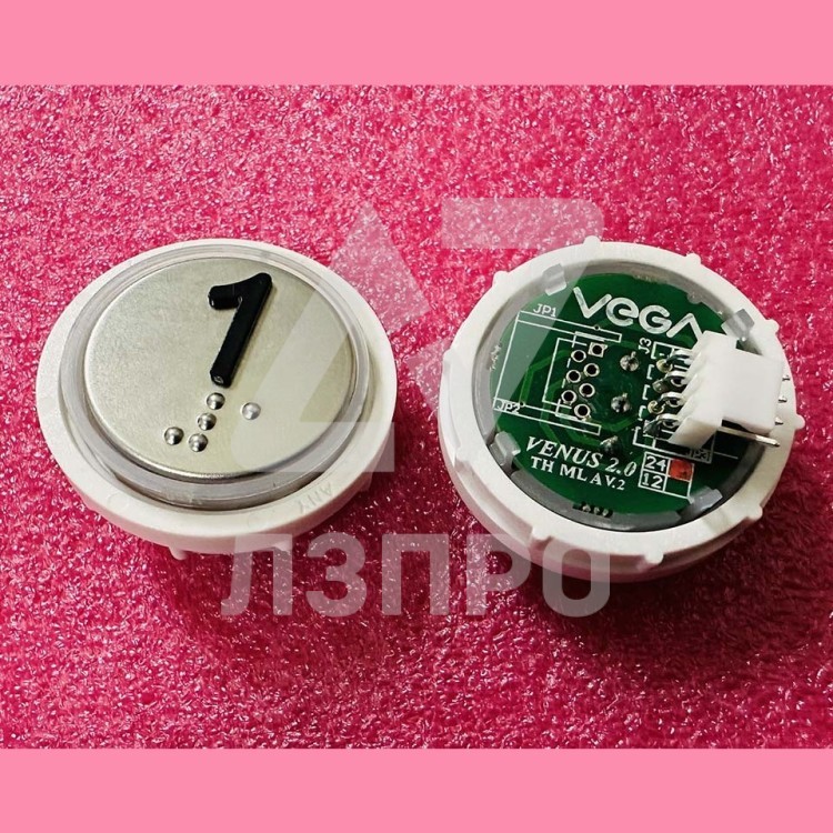 Модуль кнопочный с кодом Брайля красная подсветка MLA разъем AMP "1" Venus Vega