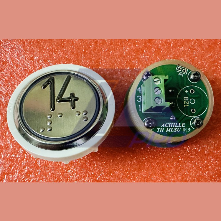 Кнопочный модуль 14 с кодом Брайля, синяя подсветка, MLSU, Achille light VEGA