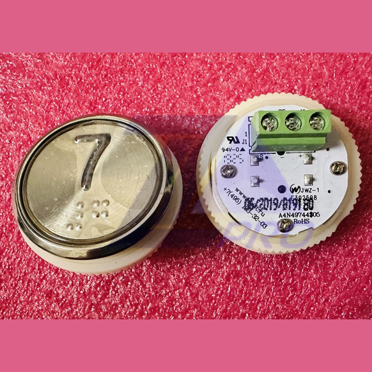 Модуль кнопочный A4N49744$05 красная подсветка Брайль "7" BBP-R331-CMPLT-D-R-07 (EA2406S-D-R-07) ЩЛЗ