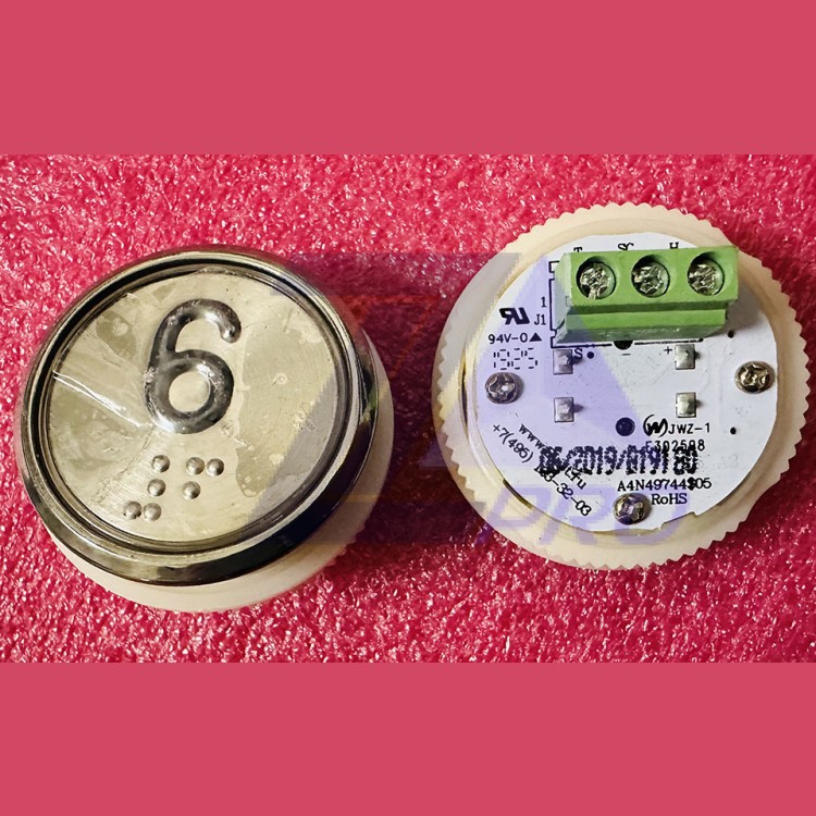 Модуль кнопочный A4N49744$05 красная подсветка Брайль "6" BBP-R331-CMPLT-D-R-06 (EA2406S-D-R-06) ЩЛЗ