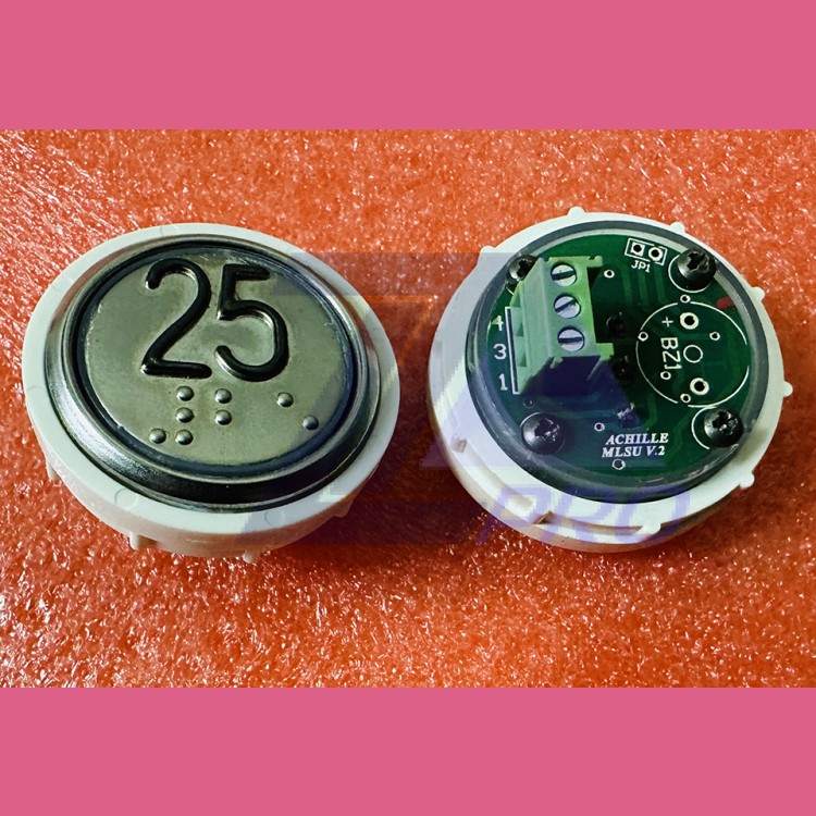 Кнопочный модуль 25 с кодом Брайля, синяя подсветка, MLSU, Achille light VEGA