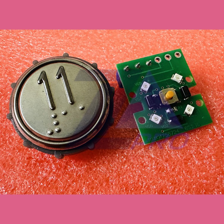 Модуль кнопочный круглый с гайкой код Брайля "11" ВКЛ13А-7-4П