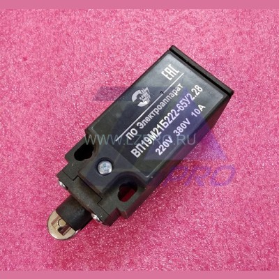 Выключатель путевой ВП19М-21Б 222-65 У2.28 двухполюсный, толкатель с роликом,...