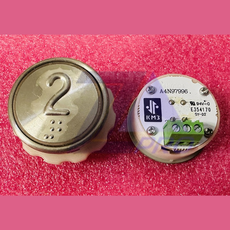 Кнопочный модуль с шрифтом Брайля "2" разъём под винт A4N97996 MA2D04-D-R-02 КМЗ