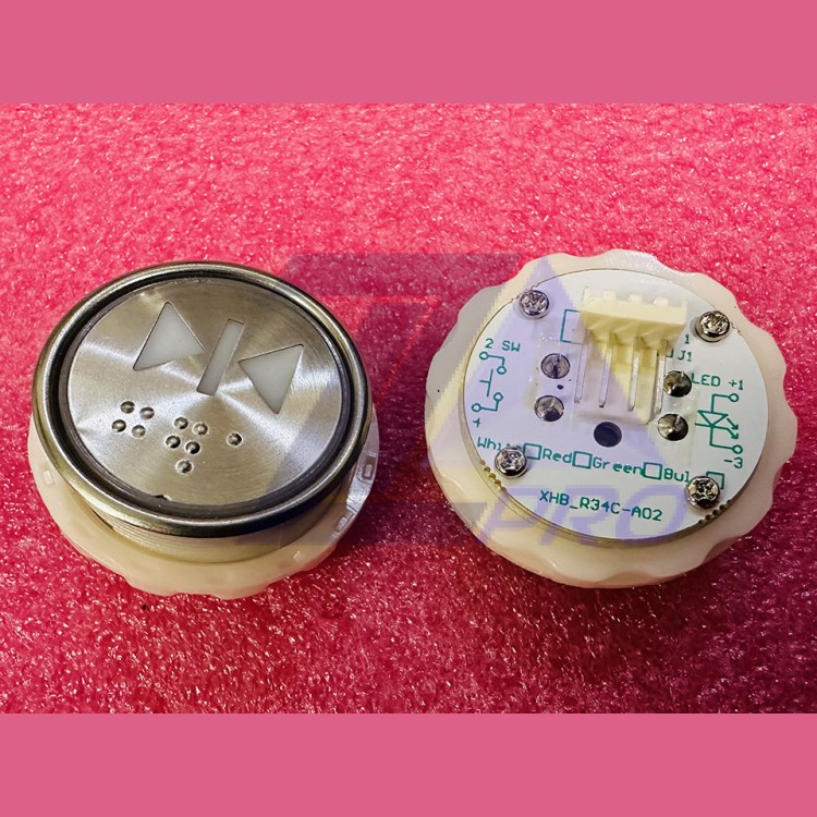 Кнопка ">I<" с шрифтом Брайля, синяя подсветка BR34C Xizi Otis