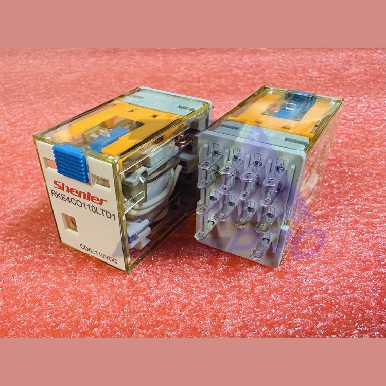 Реле промежуточное 4CO, 5A(250VAC/30VDC), 110VDC, мех. индикация, тест-кнопка с блокировкой, LED RKE4CO110LTD1 Shenler