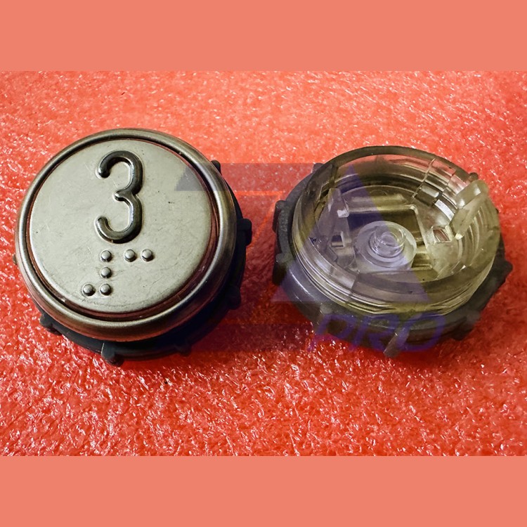 Модуль кнопочный круглый 3 с гайкой без платы ВКЛ13А-7П (7-4П)