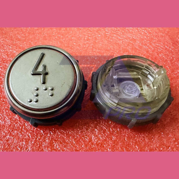 Модуль кнопочный круглый 4 с гайкой без платы ВКЛ13А-7П (7-4П)