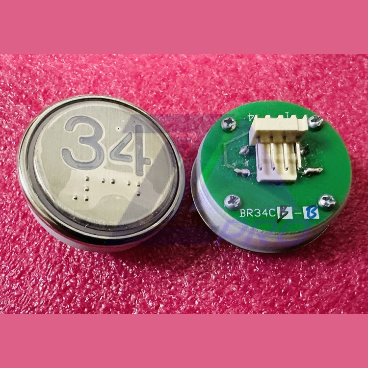 Кнопка "34" с шрифтом Брайля, синяя подсветка BR34C Xizi Otis