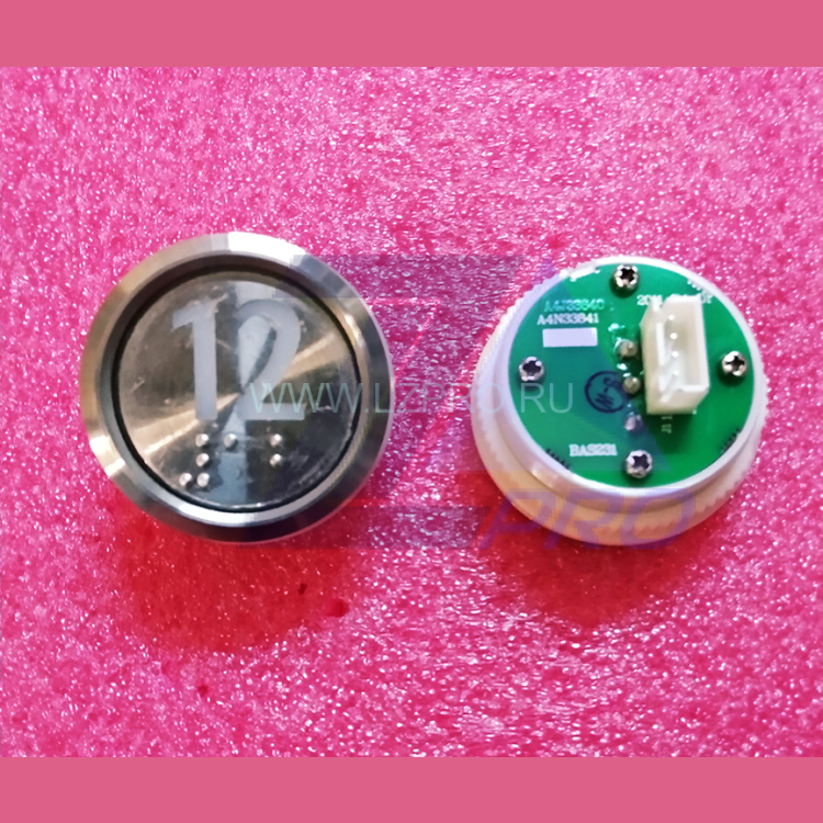 Кнопка "12" с шрифтом Брайля тип BAS231 A4N33841 Otis