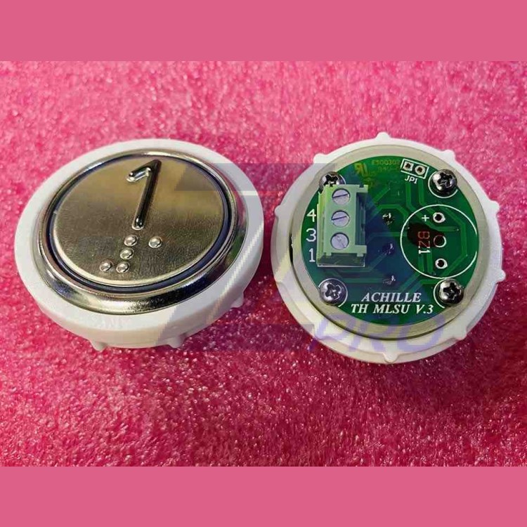 Кнопочный модуль 1 с кодом Брайля, красная подсветка, MLSU, Achille light VEGA