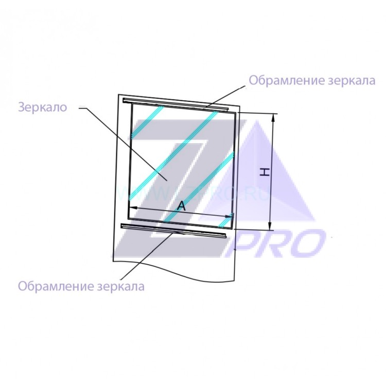 Обрамление зеркала (к-т: 2шт.) нерж.сталь шлиф. L-996 мм ZAA403Z13/DP